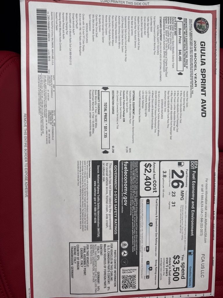 2026 Alfa Romeo Giulia Base