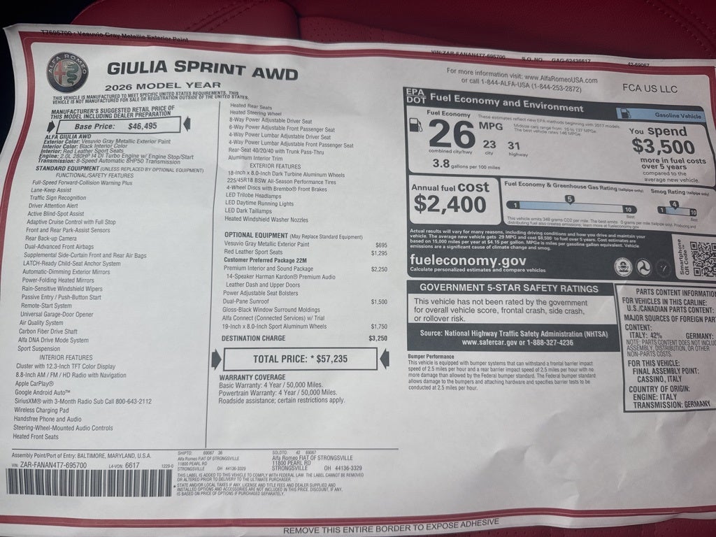 2026 Alfa Romeo Giulia Base