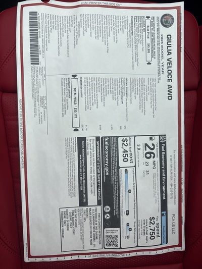 2025 Alfa Romeo Giulia Veloce AWD