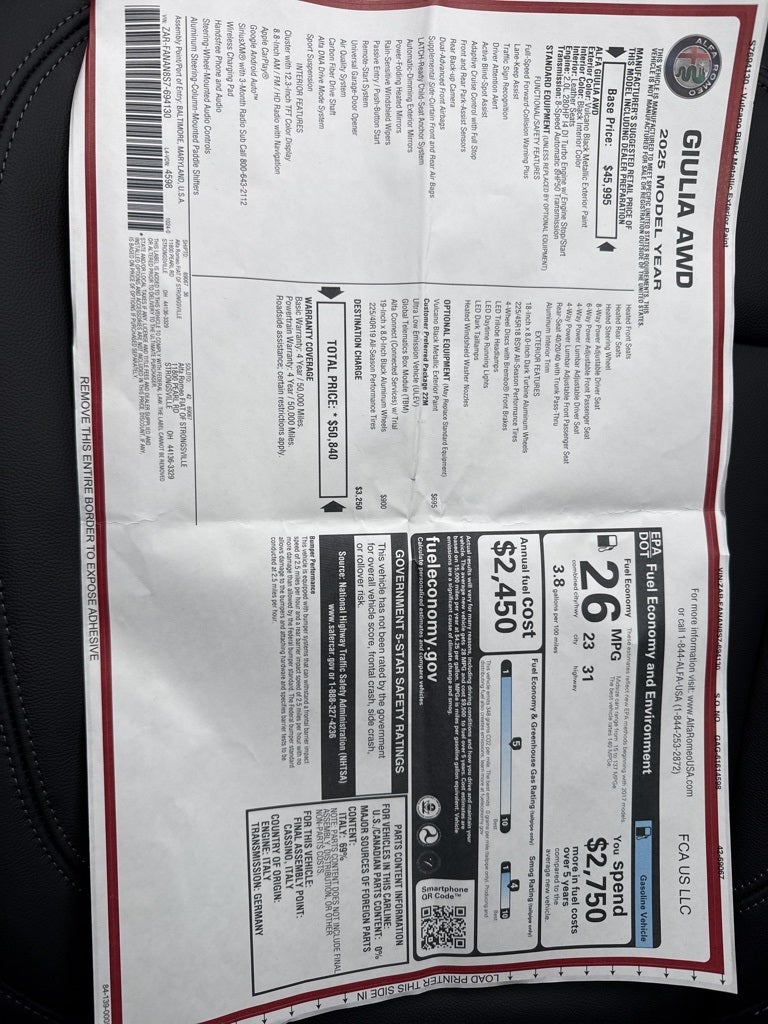 2025 Alfa Romeo Giulia AWD