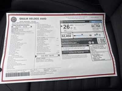 2025 Alfa Romeo Giulia Veloce AWD