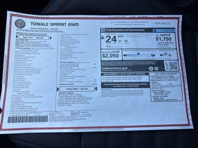 2026 Alfa Romeo Tonale Sprint AWD
