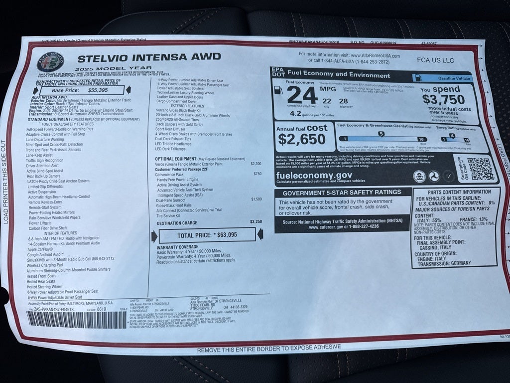 2025 Alfa Romeo Stelvio Intensa AWD