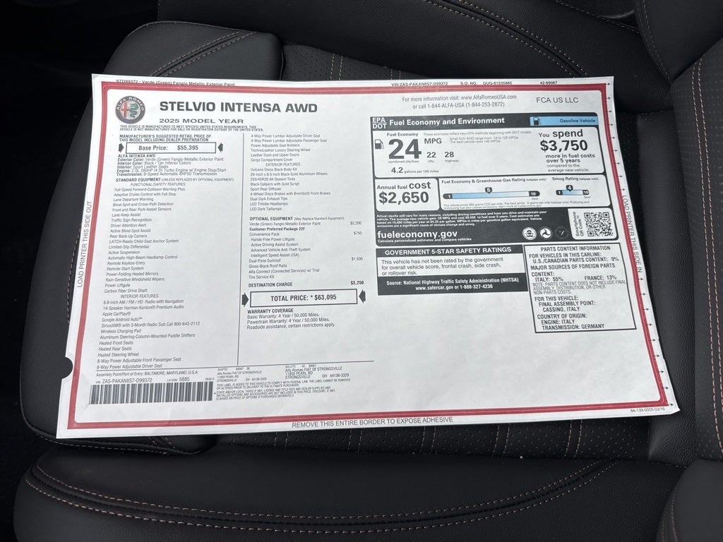 2025 Alfa Romeo Stelvio Intensa AWD