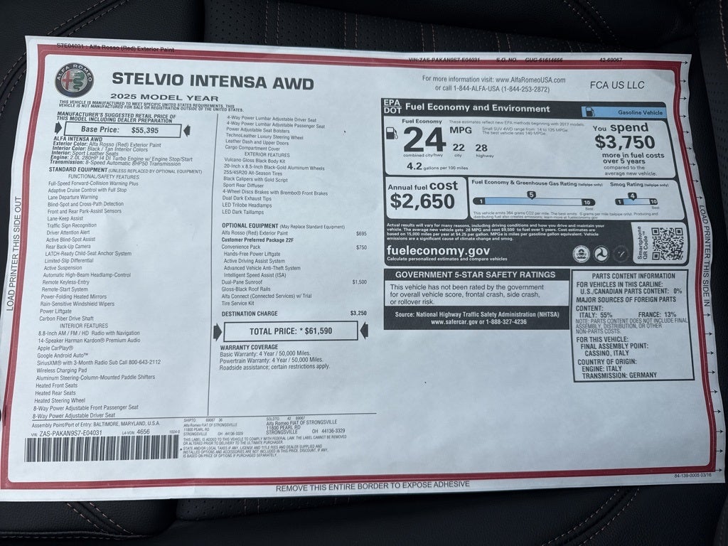 2025 Alfa Romeo Stelvio Intensa AWD