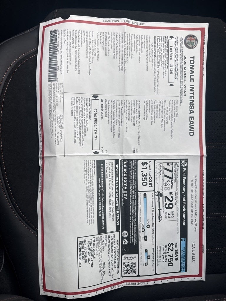 2025 Alfa Romeo Tonale Intensa AWD