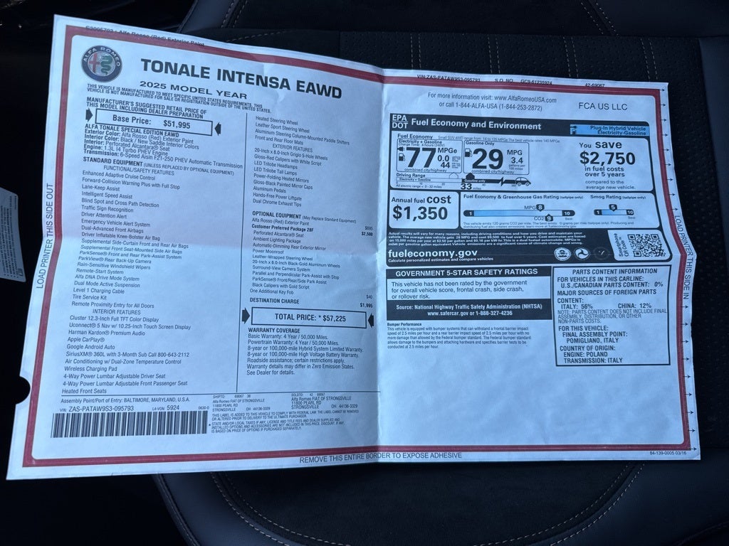 2025 Alfa Romeo Tonale Intensa AWD